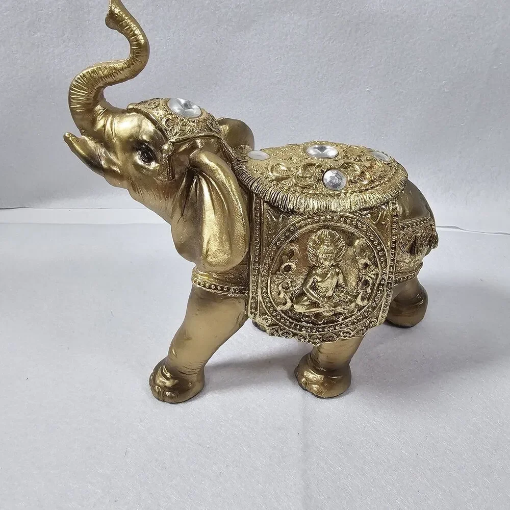 Lucky Elephant Statue, Gold Large Elephant Statue, Wealth Lucky Feng Shui Money